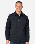 Harriton M821 Unisex Guardian Soft Shell Chore Coat - Black - model front