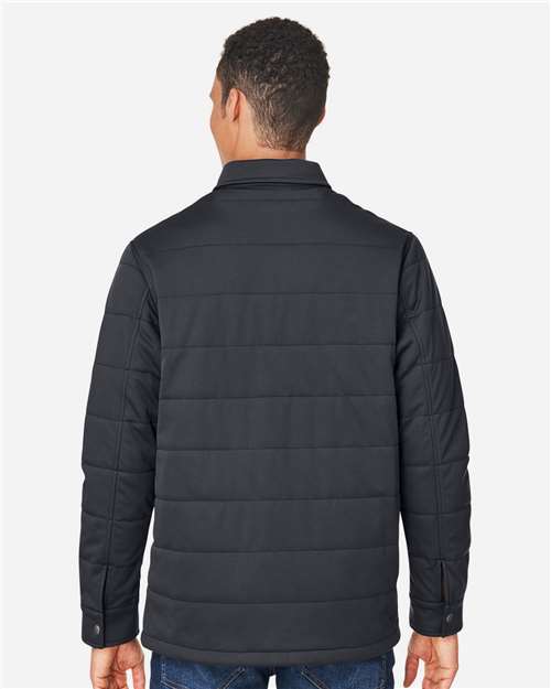 Harriton M821 Unisex Guardian Soft Shell Chore Coat - Dark Charcoal - model back