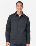 Harriton M821 Unisex Guardian Soft Shell Chore Coat - Dark Charcoal - model front