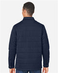 Harriton M821 Unisex Guardian Soft Shell Chore Coat - Dark Navy - model back