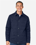 Harriton M821 Unisex Guardian Soft Shell Chore Coat - Dark Navy - model front