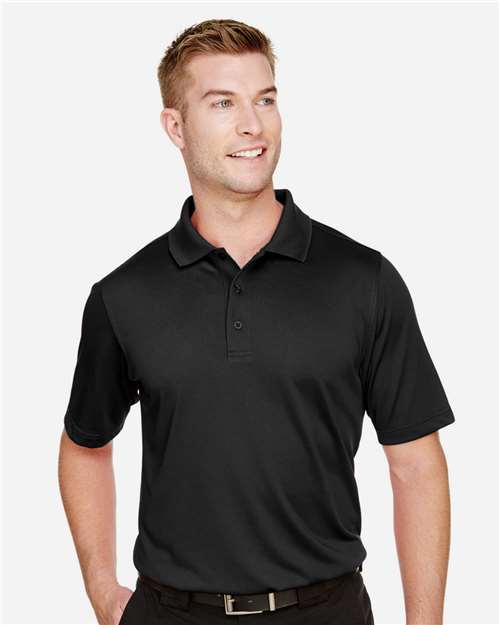 Harriton M348T Men's Tall Advantage Snag Protection Plus IL Polo - Black - model front