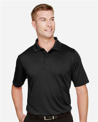 Harriton M348T Men's Tall Advantage Snag Protection Plus IL Polo - Black - model front