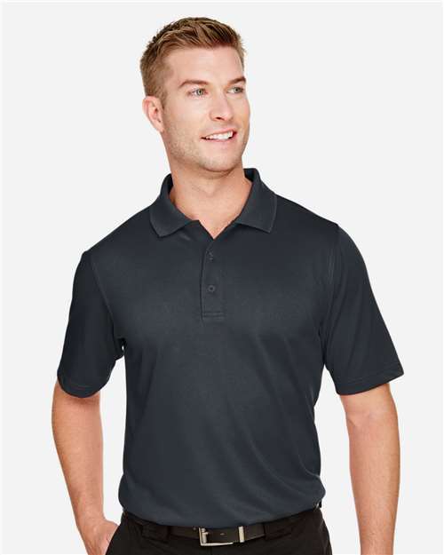 Harriton M348T Men's Tall Advantage Snag Protection Plus IL Polo - Dark Charcoal - model front