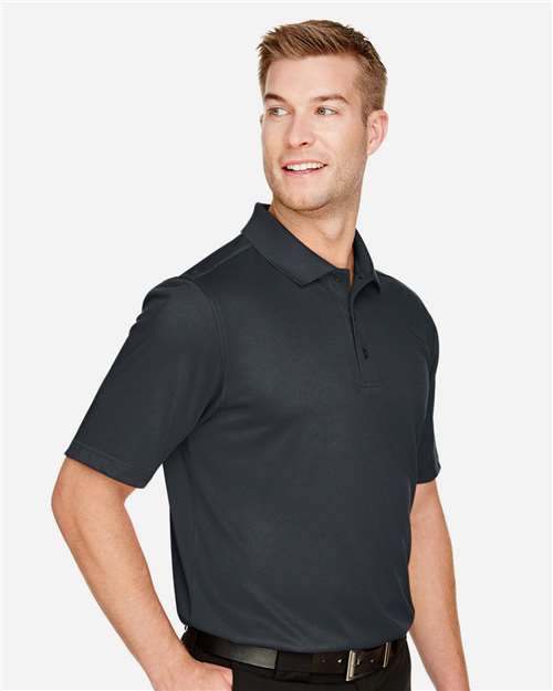 Harriton M348T Men's Tall Advantage Snag Protection Plus IL Polo - Dark Charcoal - model side