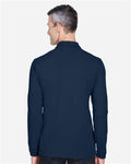 Harriton M265L Men's Easy Blend Long Sleeve Polo - Navy - model back