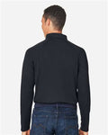 Harriton M208L Men's Charge Snag and Soil Protect Long Sleeve Polo - Black - model back