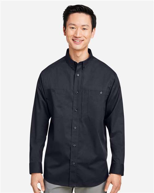 Harriton M585L Men's Advantage IL Workshirt - Black - model front