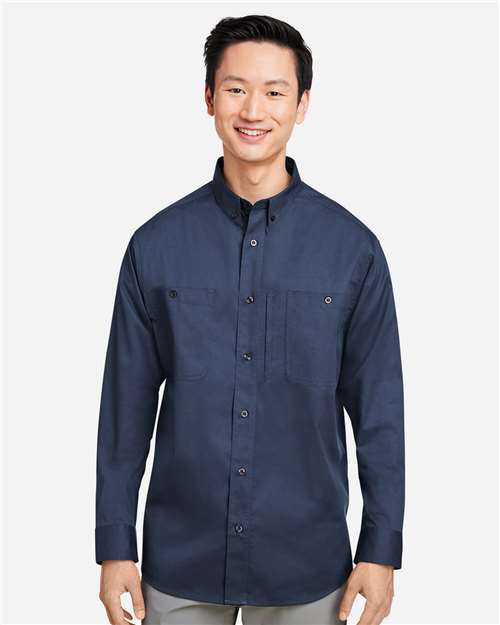 Harriton M585L Men's Advantage IL Workshirt - Dark Navy - model front