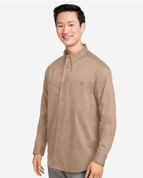 Harriton M585L Men's Advantage IL Workshirt - Khaki - model side