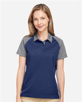 Team 365 TT21CW Women's Command Snag-Protection Colorblock Polo - Sport Dark Navy/ Sport Graphite - model front