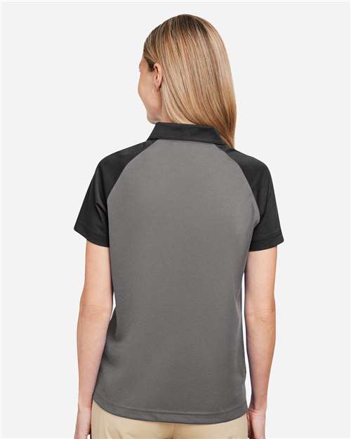 Team 365 TT21CW Women's Command Snag-Protection Colorblock Polo - Sport Graphite/ Black - model back