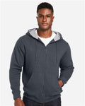 Harriton M711T Unisex Tall ClimaBloc Lined Heavyweight Hooded Sweatshirt - Dark Charcoal - model front