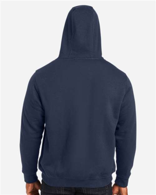 Harriton M711T Unisex Tall ClimaBloc Lined Heavyweight Hooded Sweatshirt - Dark Navy - model back