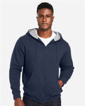 Harriton M711T Unisex Tall ClimaBloc Lined Heavyweight Hooded Sweatshirt - Dark Navy - model front