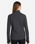 North End NE725W Women's Spirit Textured Quarter-Zip Pullover - Black Heather  - model back