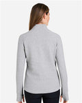 North End NE725W Women's Spirit Textured Quarter-Zip Pullover - Platinum Heather - model back
