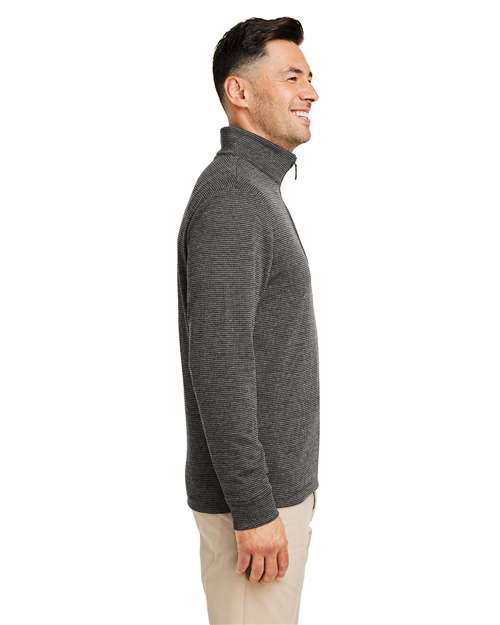vineyard vines K004693 Men's Bluffs Quarter-Zip Pullover - Grey Harbor - model side