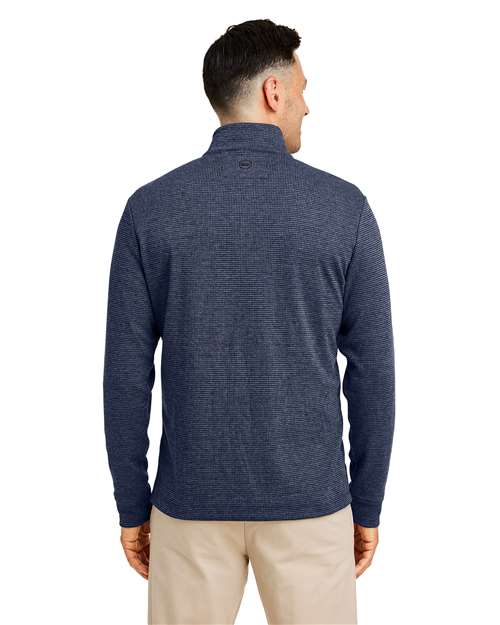 vineyard vines K004693 Men's Bluffs Quarter-Zip Pullover - Nautical Navy - model back