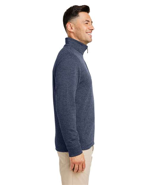vineyard vines K004693 Men's Bluffs Quarter-Zip Pullover - Nautical Navy - model side