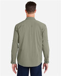HUK H150184 Men's Creekbed Pocket Fishing Shirt - Moss - model back