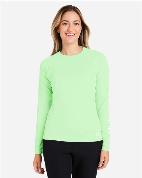 HUK H612L04 Women's LoPro Pursuit Long Sleeve T-Shirt - Patina - model front