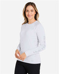 HUK H612L04 Women's LoPro Pursuit Long Sleeve T-Shirt - White - model side