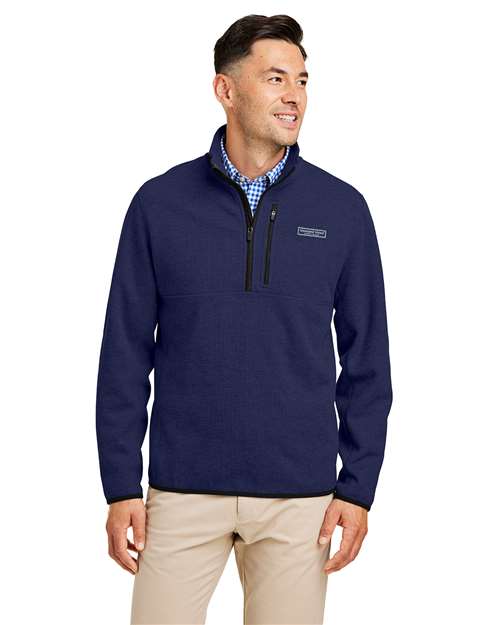 vineyard vines K004694 Men's Mountain Sweaterfleece Quarter-Zip Pullover - Nautical Navy - model front