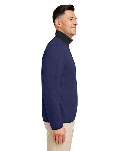 vineyard vines K004694 Men's Mountain Sweaterfleece Quarter-Zip Pullover - Nautical Navy - model side