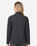 North End NE727W Women's Spirit Textured Full-Zip - Black Heather - model back