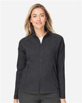 North End NE727W Women's Spirit Textured Full-Zip - Black Heather - model front