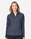 North End NE727W Women's Spirit Textured Full-Zip - Classic Navy Heather - model front