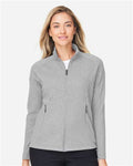 North End NE727W Women's Spirit Textured Full-Zip - Platinum Heather - model front