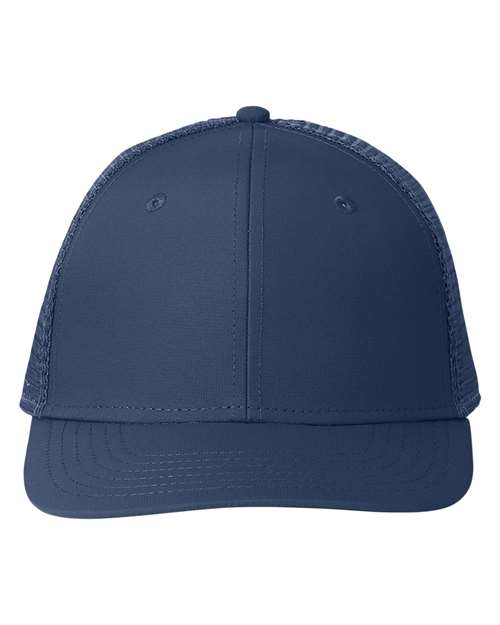 vineyard vines F001779 Performance Trucker Cap - Vineyard Navy/ Grey - front