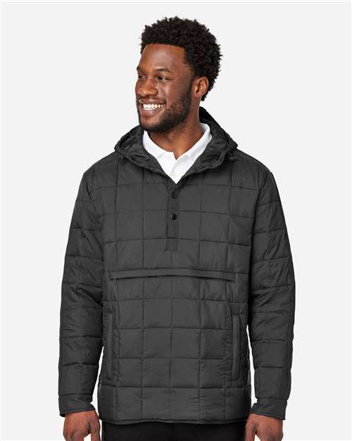 North End NE722 Unisex Aura Packable Anorak - Black - model front