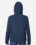 North End NE810W Women's Aura Lightweight Packable Anorak - Classic Navy/ Carbon - model back