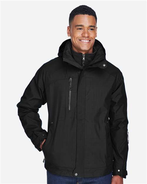 North End 88178 Men's Caprice 3-in-1 Jacket with Soft Shell Liner - Black - model front