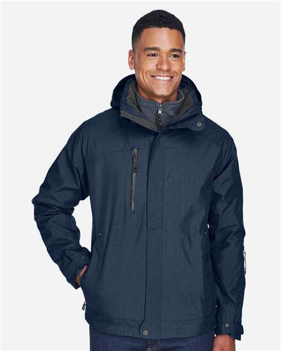 North End 88178 Men's Caprice 3-in-1 Jacket with Soft Shell Liner - Classic Navy - model front