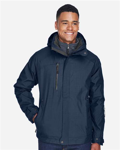 North End 88178 Men's Caprice 3-in-1 Jacket with Soft Shell Liner - Classic Navy - model front