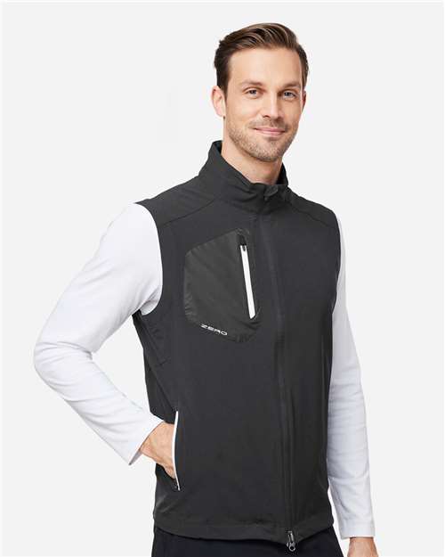Zero Restriction W1009Z Men's Full-Zip Vest - Black - model side