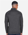 North End 88175 Men's Catalyst Performance Fleece Quarter-Zip Pullover - Carbon Heather - model back