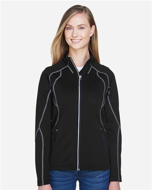 North End 78174 Women's Gravity Performance Fleece Jacket - Black - model front