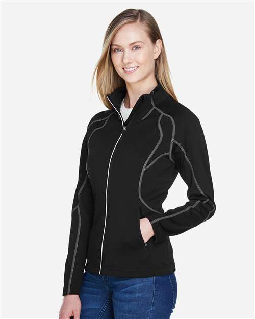 North End 78174 Women's Gravity Performance Fleece Jacket - Black - model side