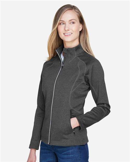 North End 78174 Women's Gravity Performance Fleece Jacket - Carbon Heather - model side