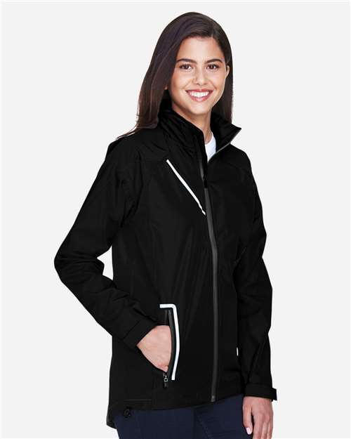 Team 365 TT86W Women's Dominator Waterproof Jacket - Black - model side