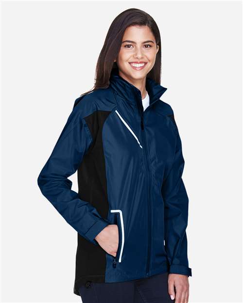 Team 365 TT86W Women's Dominator Waterproof Jacket - Sport Dark Navy - model side