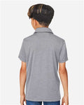 Team 365 TT51HY Youth Zone Sonic Heather Performance Polo - Athletic Heather - model back