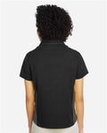 Harriton M586W Women's Flash IL Colorblock Shirt - Black/ Dark Charcoal - model back