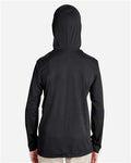 Team 365 TT41Y Youth Zone Performance Hooded T-Shirt - Black - model back
