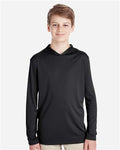 Team 365 TT41Y Youth Zone Performance Hooded T-Shirt - Black - model front
